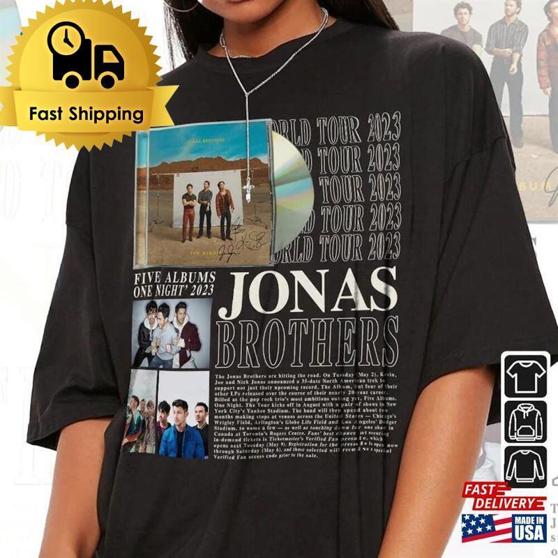Jonas Brothers Music Shirt 5 Nights On Broadway Tour Tickets Tee